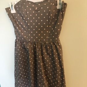 H&M polka dot strapless dress size 2